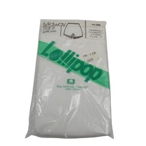 Lollipop Midway Pant Elastic Waist Style 5528 Size‎ 7 100% Cotton White